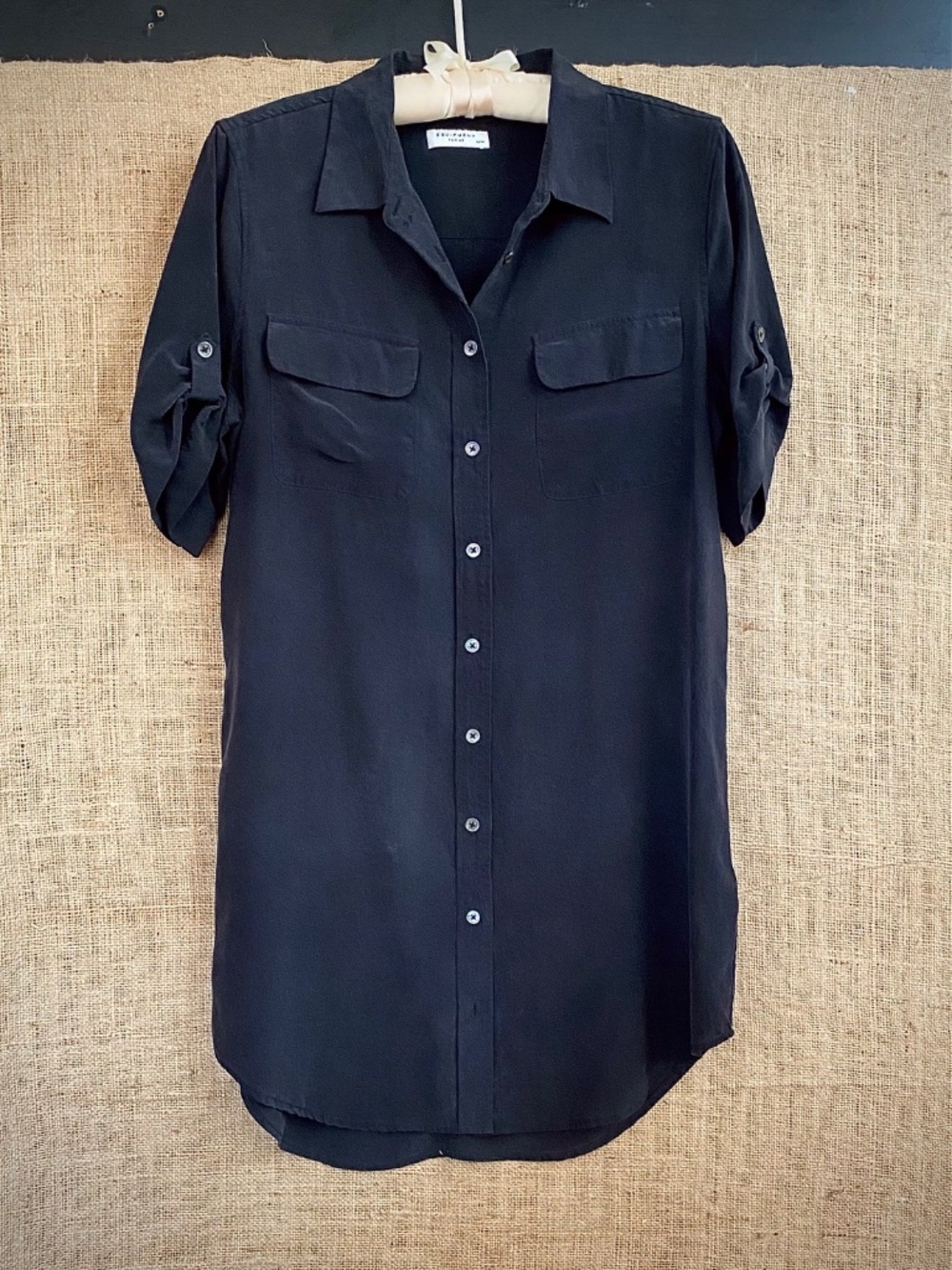 Equipment Button Down Scout Style Dress in 100% Washed Silk